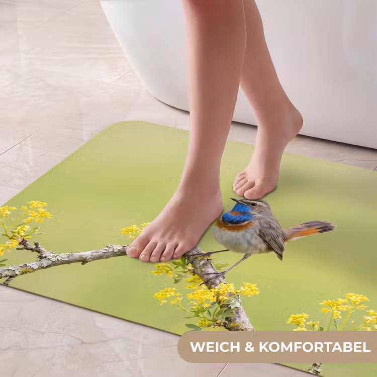 Vogel - Tak - Natuur - Kleurrijk Badmat middel -USP_ZachtDE