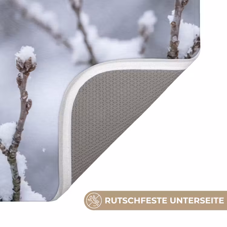 Vogel - Tak - Sneeuw - Winter Badmat middel -USP_AntislipDE