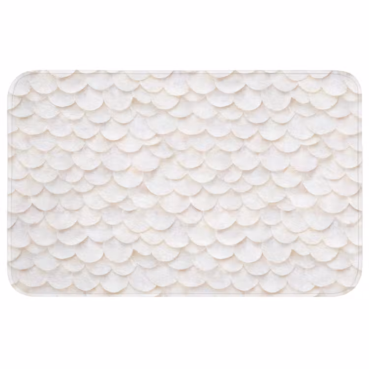 Schubben - Wit - Elegant Badmat middel 997 -3d