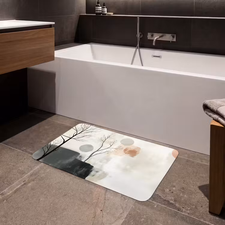 Wabi sabi - Beige - Plant Badmat middel -sfeer3