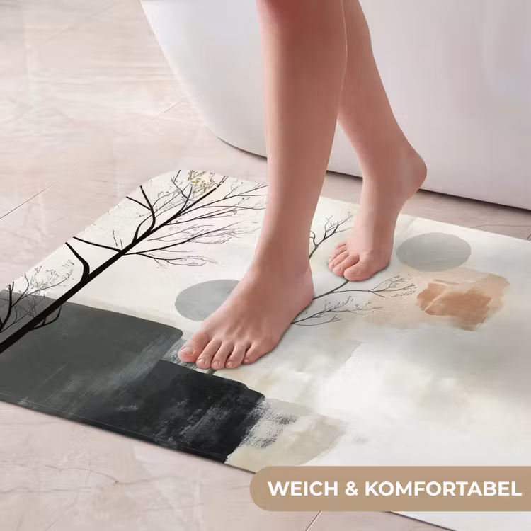 Wabi sabi - Beige - Plant Badmat middel -USP_ZachtDE