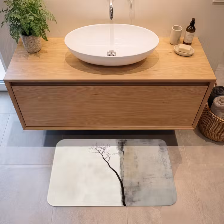 Wabi sabi - Plant - Beige Badmat middel -sfeer1