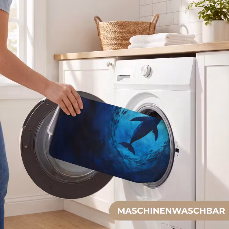 Walvis - Vissen - Donkerblauw Badmat middel -USP_WasbaarDE