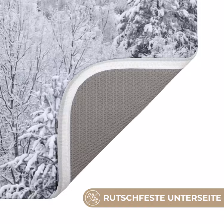 Bos - Sneeuw - Winter - Natuur - Wit Badmat middel -USP_AntislipDE