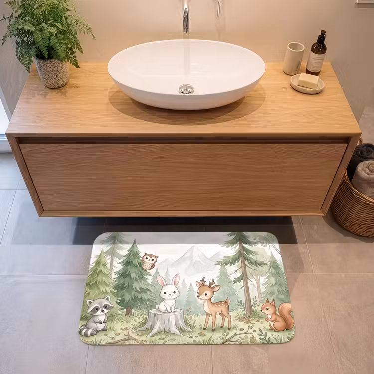 Bos - Dieren - Groen Badmat middel -sfeer1