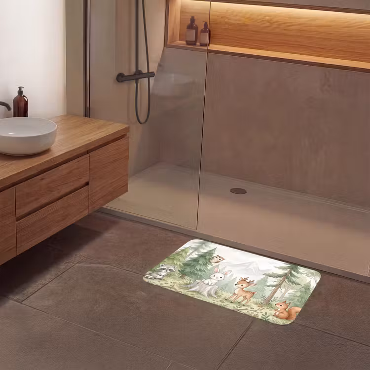 Bos - Dieren - Groen Badmat middel -sfeer2