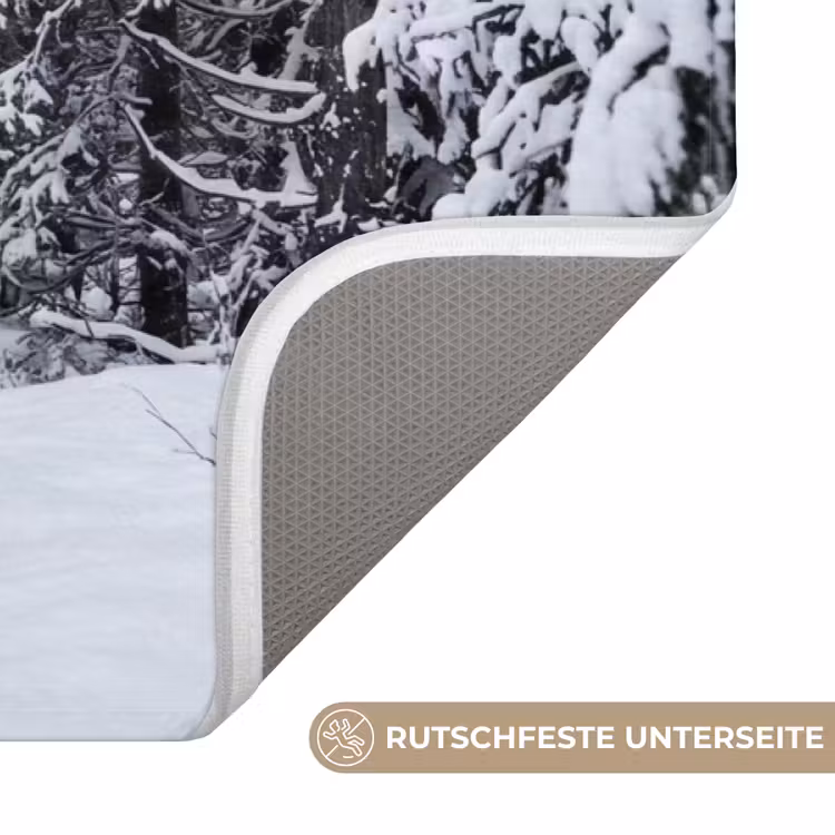 Bos - Winter - Sneeuw - Pad - Natuur Badmat middel -USP_AntislipDE