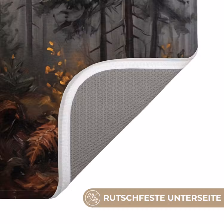Bospad - Herfstbladeren - Natuur - Schilderachtig - Oranje Badmat middel -USP_AntislipDE