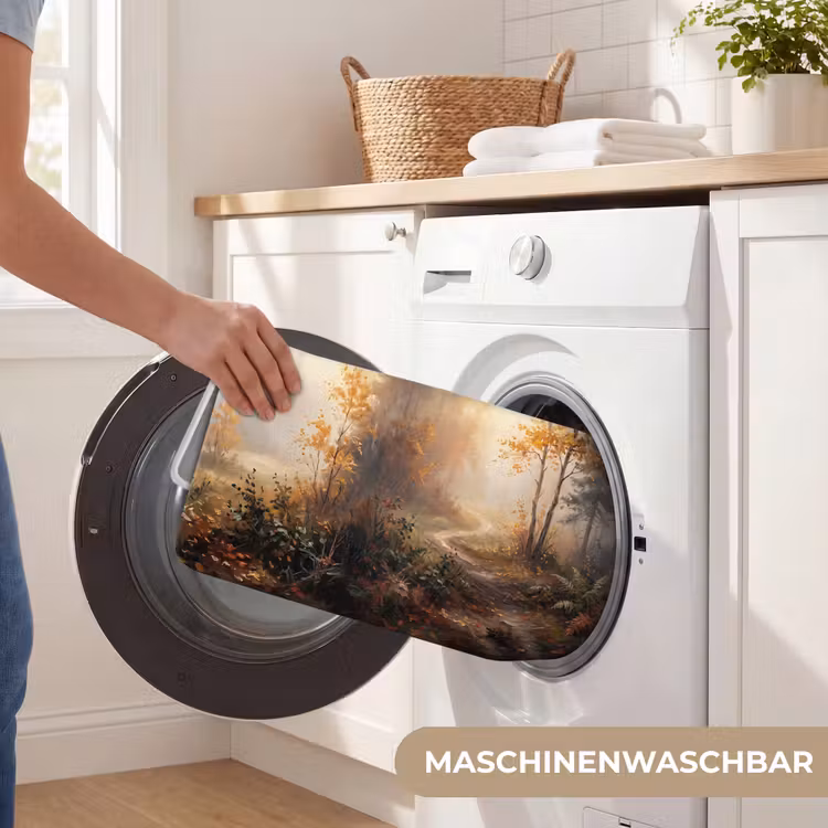 Bospad - Herfstbladeren - Natuur - Schilderachtig - Oranje Badmat middel -USP_WasbaarDE