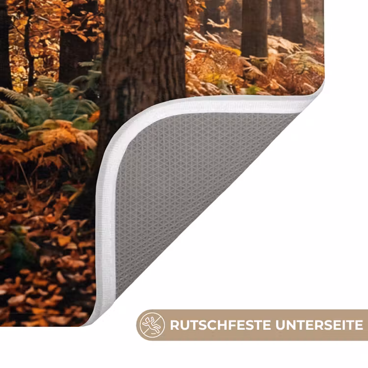 Bospad - Herfstbos - Bladeren - Oranje - Nostalgisch Badmat middel -USP_AntislipDE