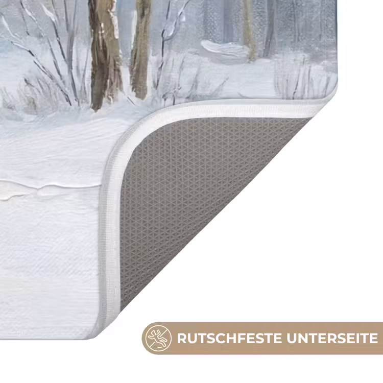 Bospad - Dennen - Sneeuw - Winter - Rustgevend Badmat middel -USP_AntislipDE