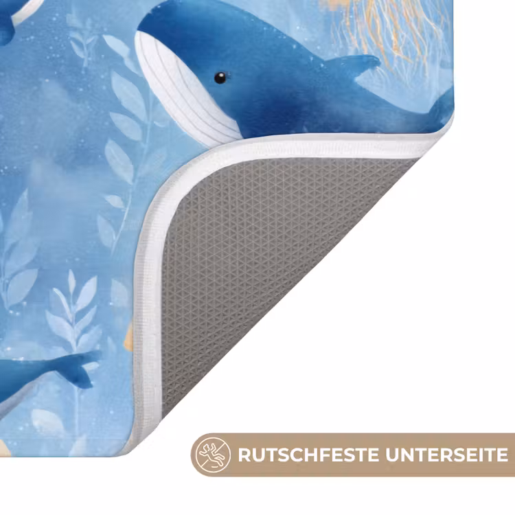 Walvissen - Oceaan - Blauw Badmat middel 997 -USP_AntislipDE