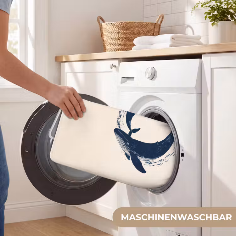 Walvissen - Spetters - Cirkel - Donkerblauw Badmat middel -USP_WasbaarDE