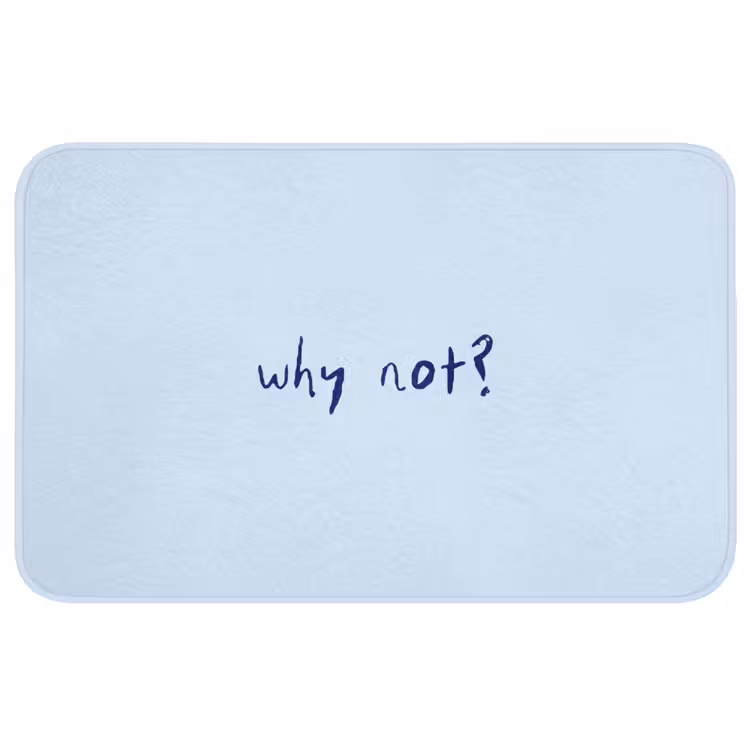Why not - Blauw - Donker blauw - Quote Badmat middel -3d