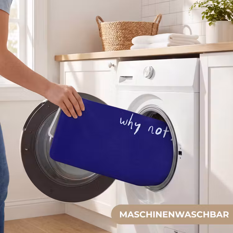 Why not - Blauw - Handgeschreven Badmat middel -USP_WasbaarDE