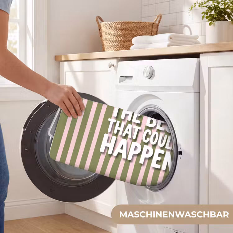 What's the best that could happen - Strepen - Groen - Roze Badmat middel -USP_WasbaarDE