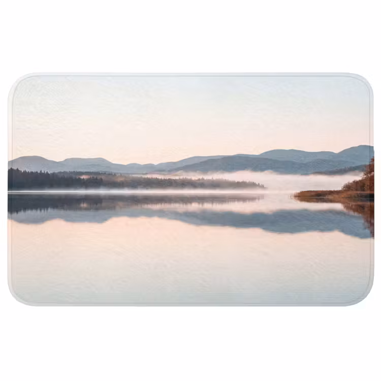 Water - Bomen - Mistlaag Badmat middel -3d