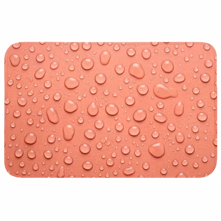 Water - Druppels - Roze Badmat middel -3d