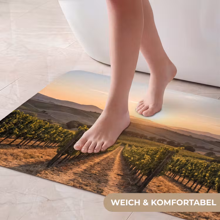 Wijngaard - Zonsondergang - Landschap Badmat middel -USP_ZachtDE