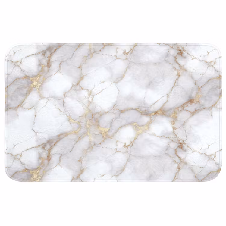Wit - Goud - Marmer - Grijs Badmat middel 997 -3d
