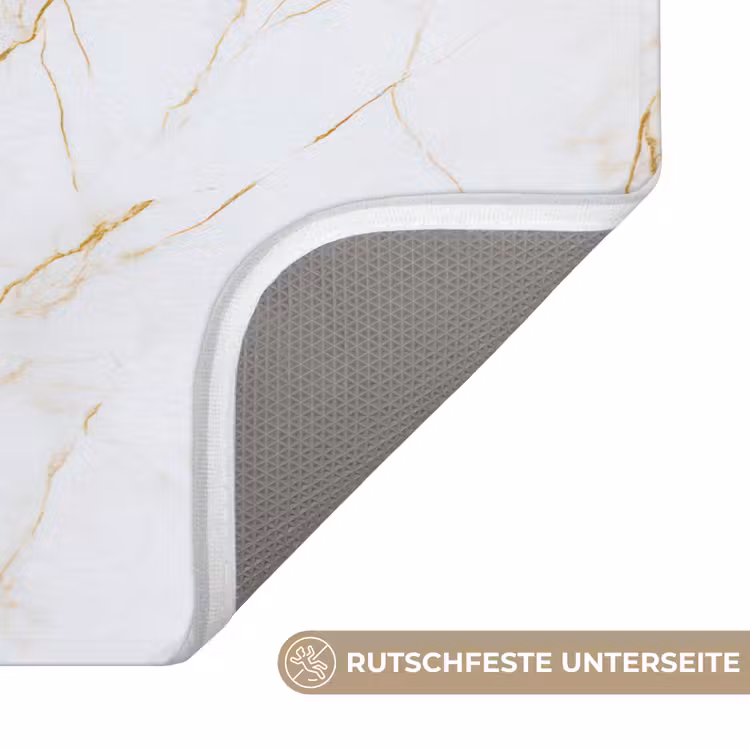 Wit - Marmer - Goud - Luxueus Badmat middel 997 -USP_AntislipDE