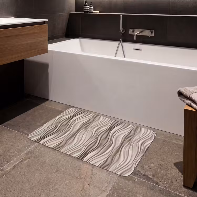 Golven - 3D - Crème Badmat middel 997 -sfeer3
