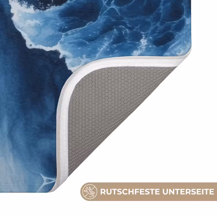 Golven - Blauw - Schuim Badmat middel -USP_AntislipDE