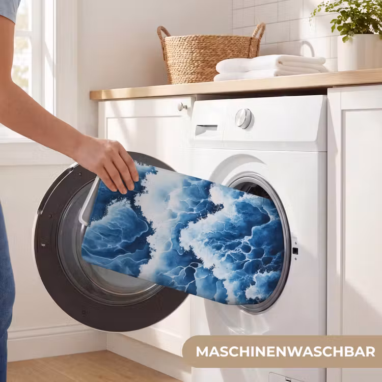 Golven - Blauw - Schuim Badmat middel -USP_WasbaarDE