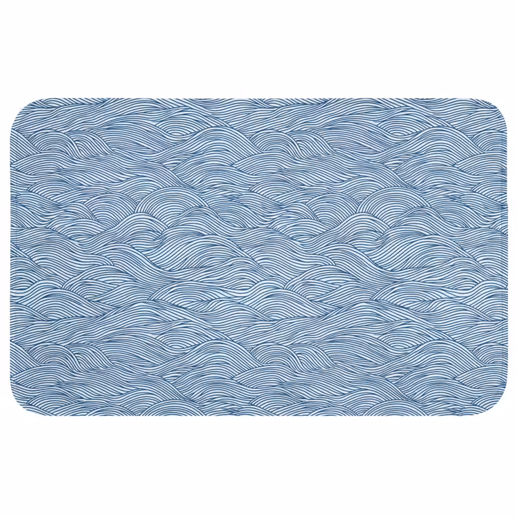 Golven - Ritmisch - Blauw Badmat middel 997 -3d