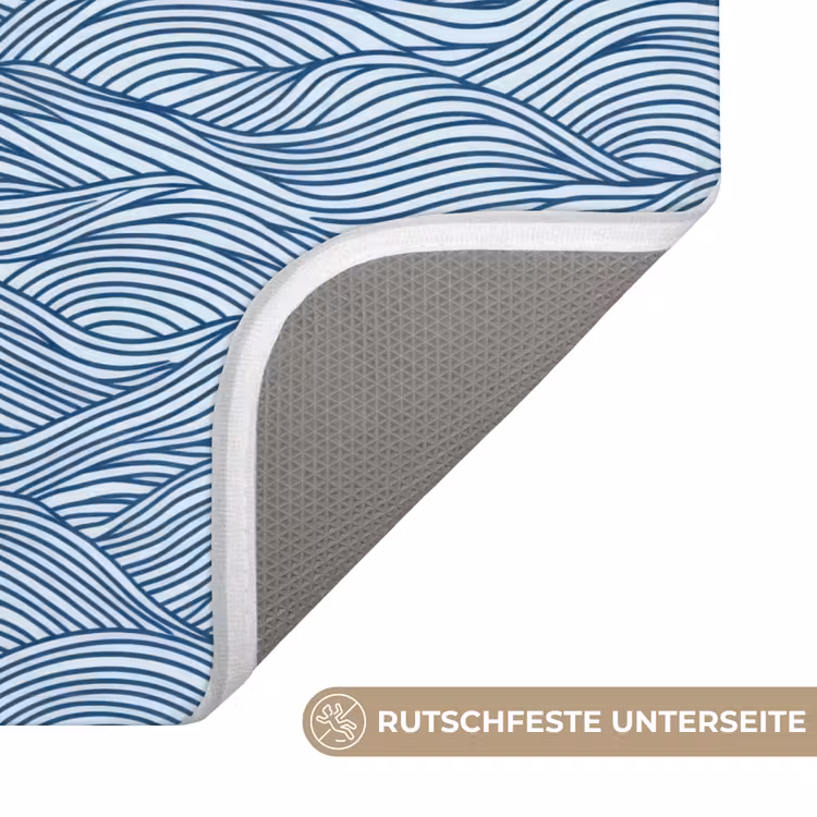 Golven - Ritmisch - Blauw Badmat middel 997 -USP_AntislipDE