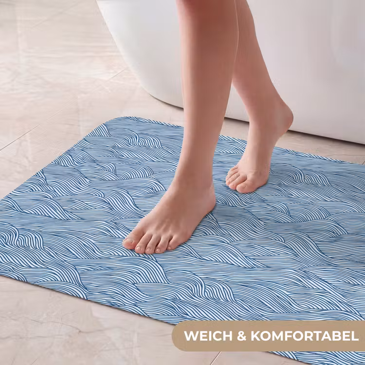 Golven - Ritmisch - Blauw Badmat middel 997 -USP_ZachtDE
