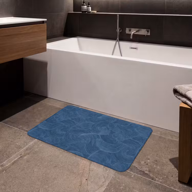 Golven - Textuur - Patroon - Blauw Badmat middel 997 -sfeer3