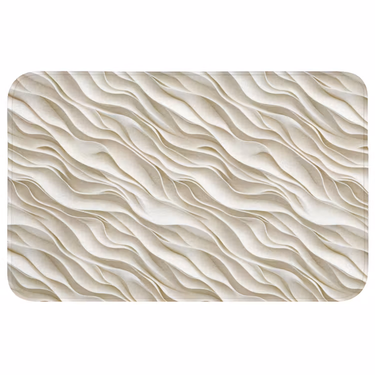 Golven - Wit - Minimalistisch Badmat middel 997 -3d