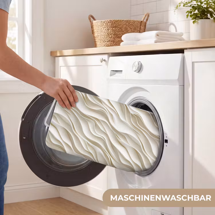 Golven - Wit - Minimalistisch Badmat middel 997 -USP_WasbaarDE