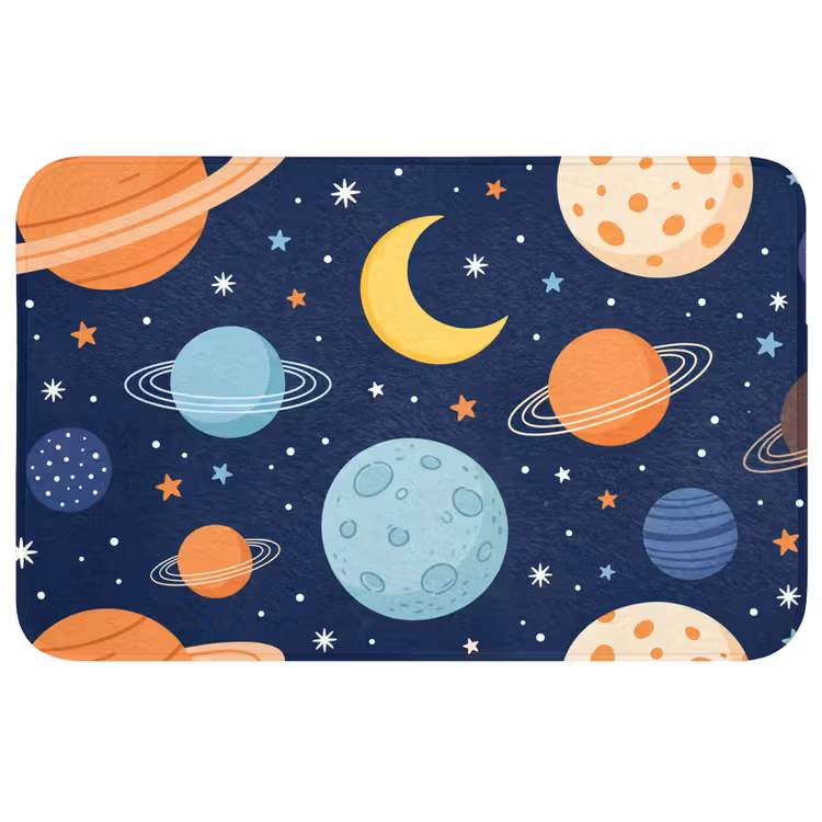 Ruimte - Planeten - Kleurrijk Badmat middel -3d