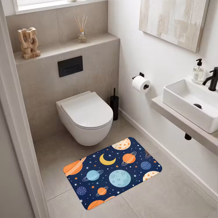 Ruimte - Planeten - Kleurrijk Badmat middel -sfeer4