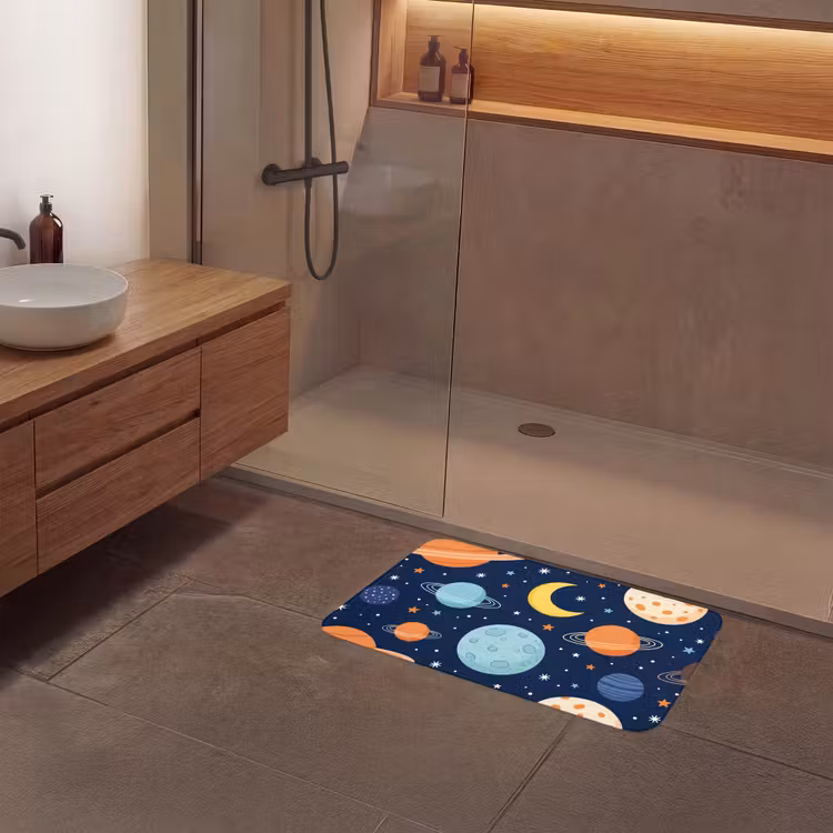 Ruimte - Planeten - Kleurrijk Badmat middel -sfeer2