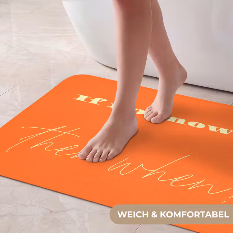 If not now then when - Oranje - Geel - Levendig Badmat middel -USP_ZachtDE