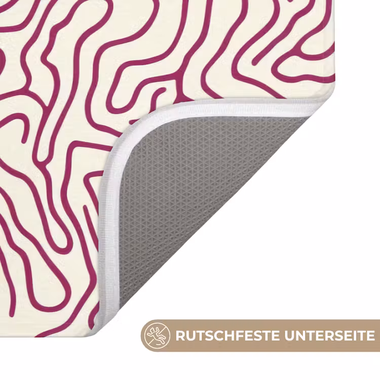 Kronkelende lijn - Magenta - Crème Badmat middel 997 -USP_AntislipDE