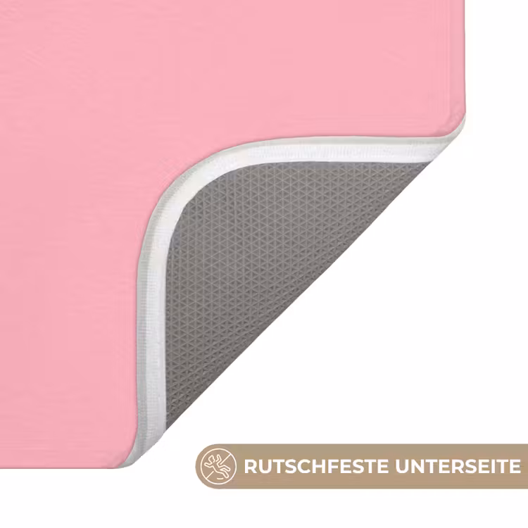 How lucky are we - Klavervier - Roze - Blauw Badmat middel -USP_AntislipDE