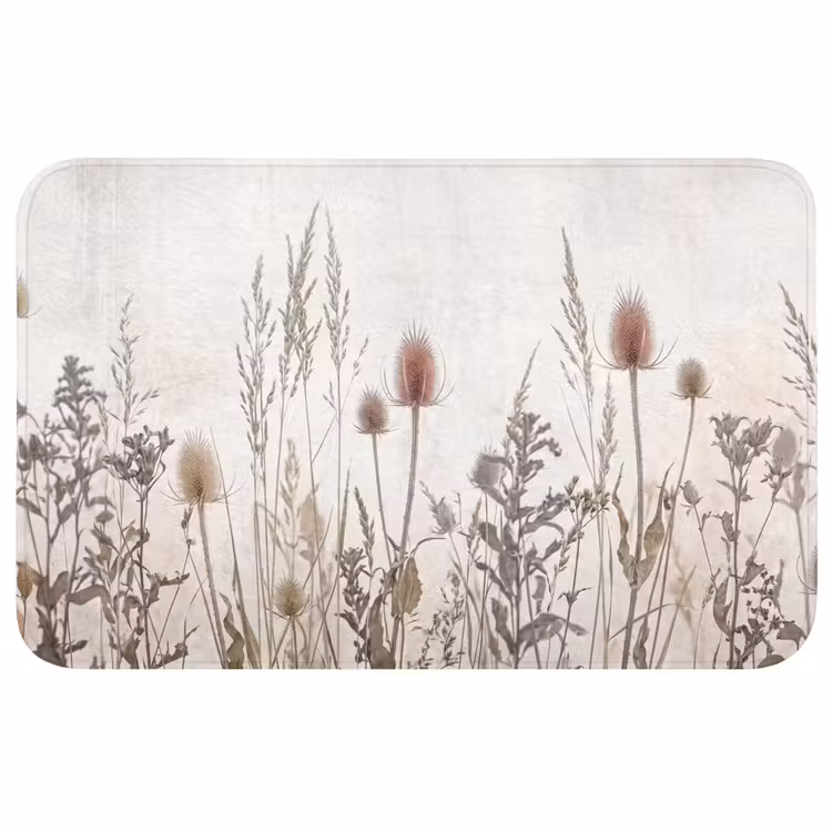Weidebloemen - Design - Sepia Badmat middel -3d