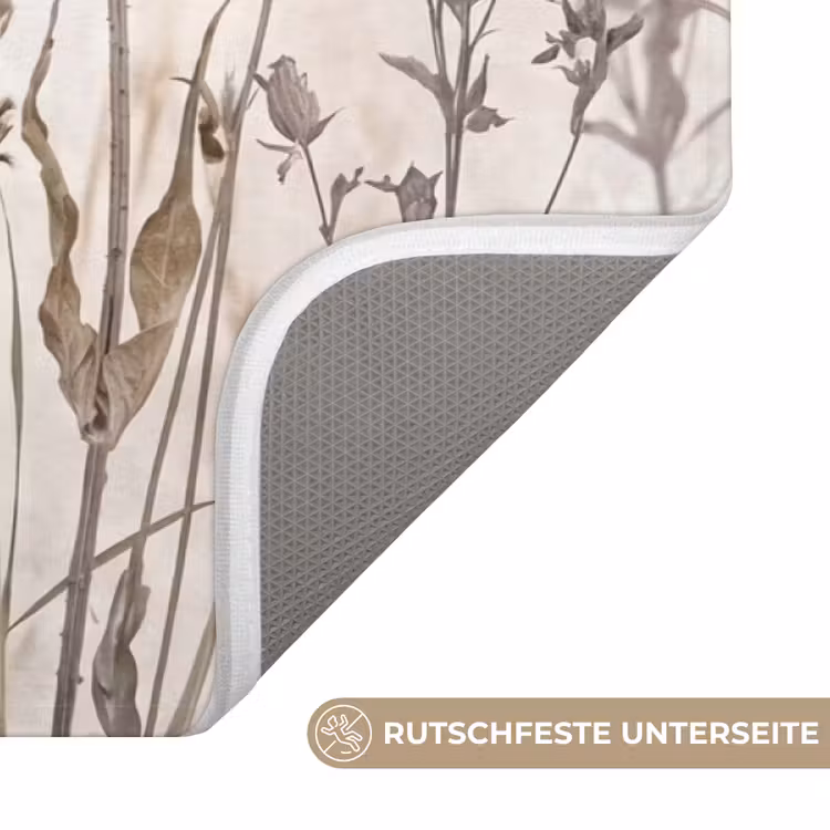 Weidebloemen - Design - Sepia Badmat middel -USP_AntislipDE