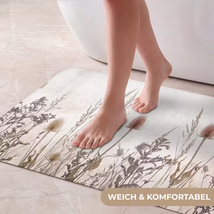 Weidebloemen - Design - Sepia Badmat middel -USP_ZachtDE
