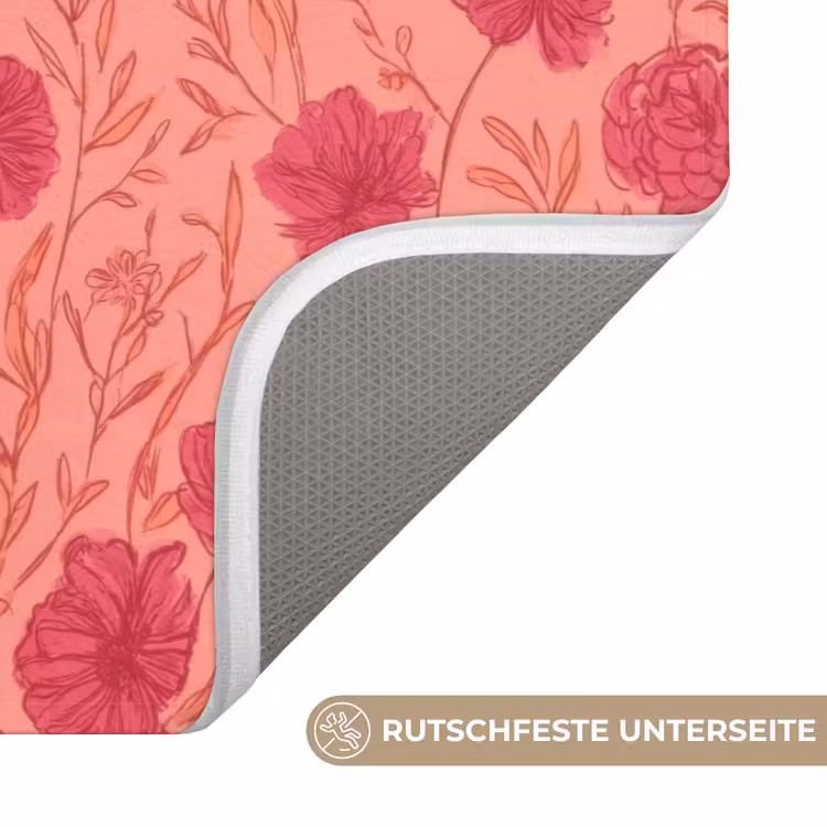 Weidebloemen - Romantisch - Roze Badmat middel 997 -USP_AntislipDE