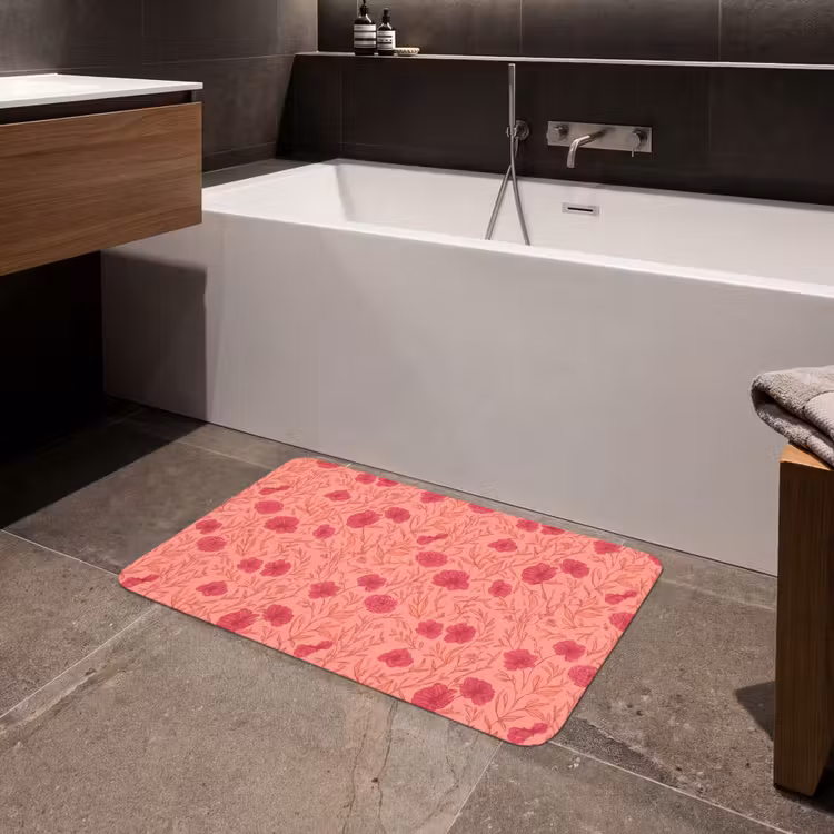 Weidebloemen - Romantisch - Roze Badmat middel 997 -sfeer3