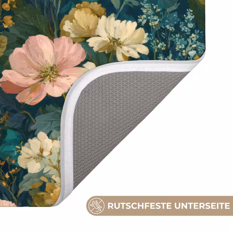 Wilde bloemen - Botanisch - Patroon - Roze - Romantisch Badmat middel 997 -USP_AntislipDE