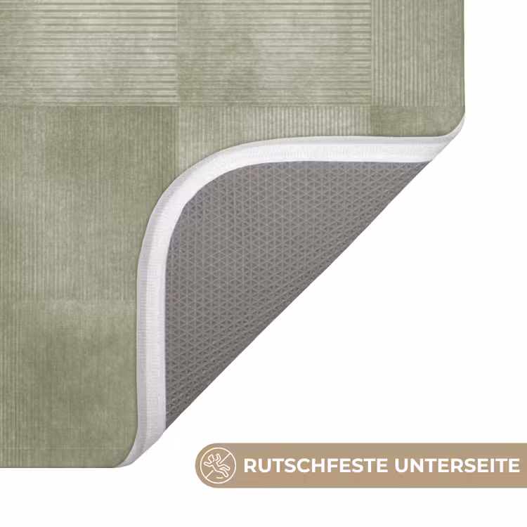 Vlakken - Rustiek - Groen Badmat middel 997 -USP_AntislipDE