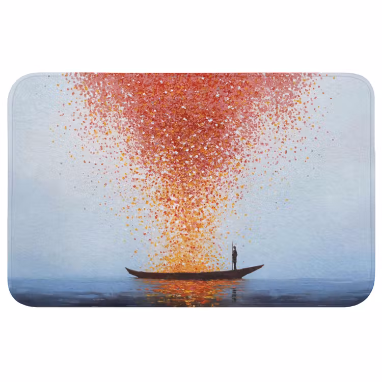 Wolk - Confetti - Boot - Wateroppervlakte Badmat middel -3d