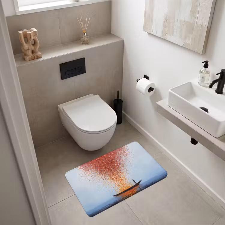 Wolk - Confetti - Boot - Wateroppervlakte Badmat middel -sfeer4