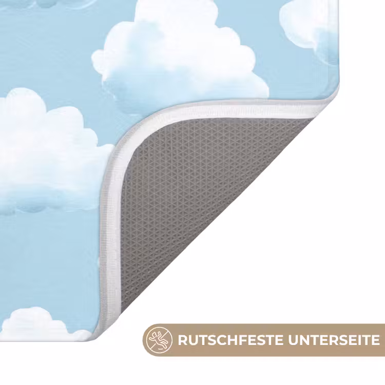 Wolken - Illustratie - Blauw Badmat middel 997 -USP_AntislipDE